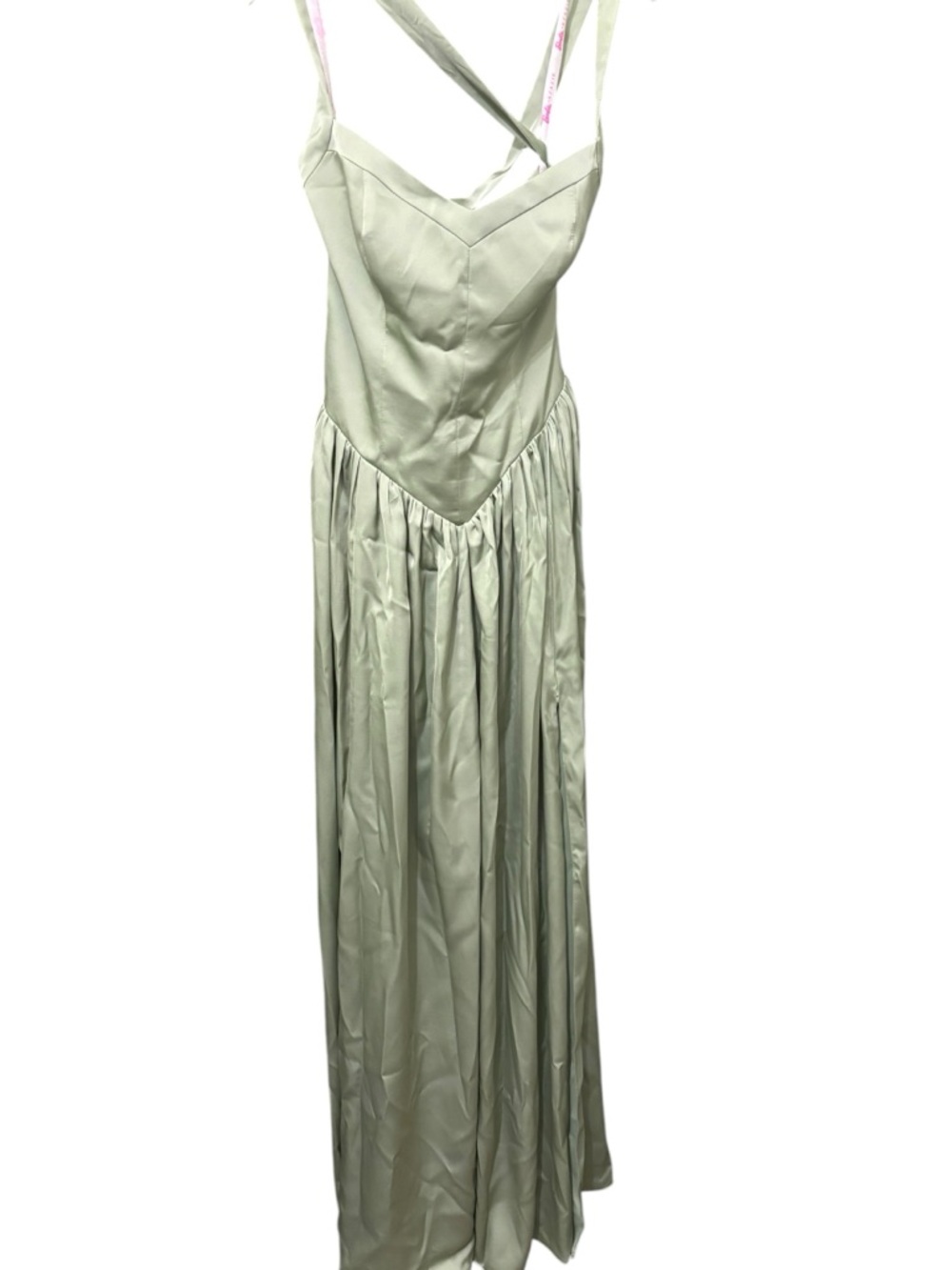 Azazie dusty Sage stretched Satin brides maid dress. BARBIE 1041 NWT - Picture 3 of 12